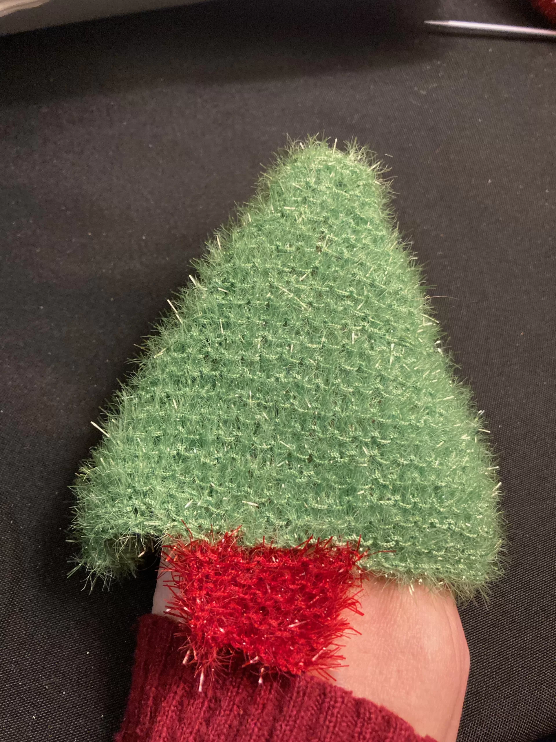 Knit Christmas Tree Dish Scrubber